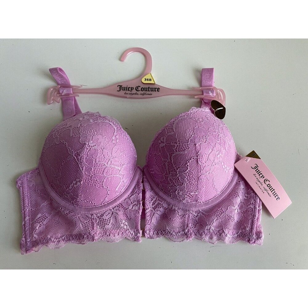 Juicy Couture Sexy Push Up Bra Sz 36B Underwire‎ JC6846E Love Song Pink NEW